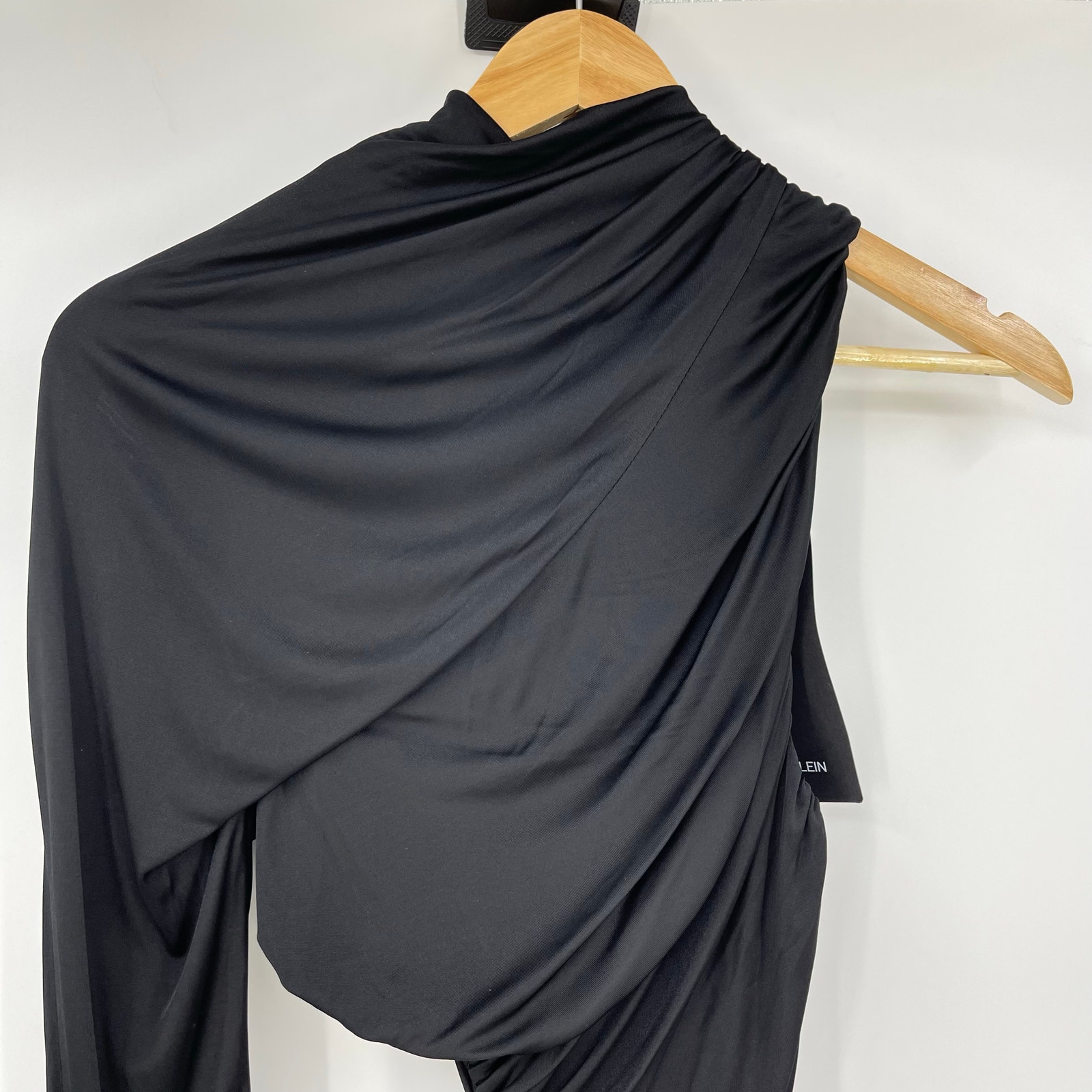 Atlein | Nwt One Sleeve Asymmetric Cut Out Ruched Jersey Gown Black Fr34 Xs — image 7 of 8